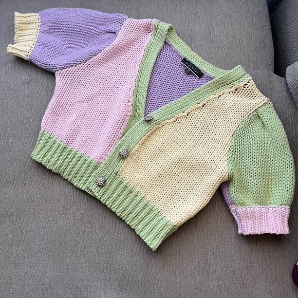 Blue Blush Pastel Knit Cardigan - Picture 2 of 7